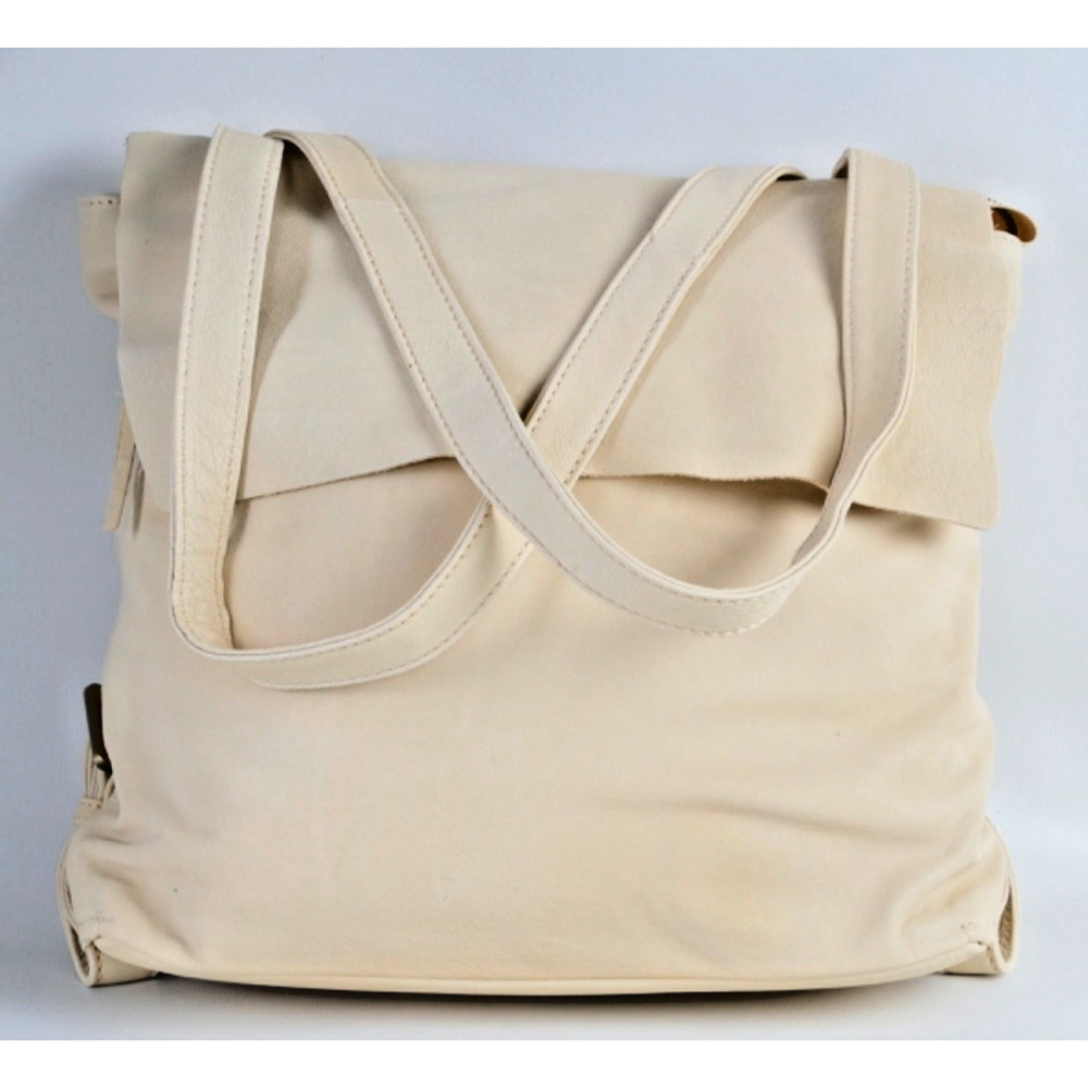 Hobo International Cream Leather Shoulder Bag Large Slouchy Tote Pocket Backpack - Picture 6 of 16
